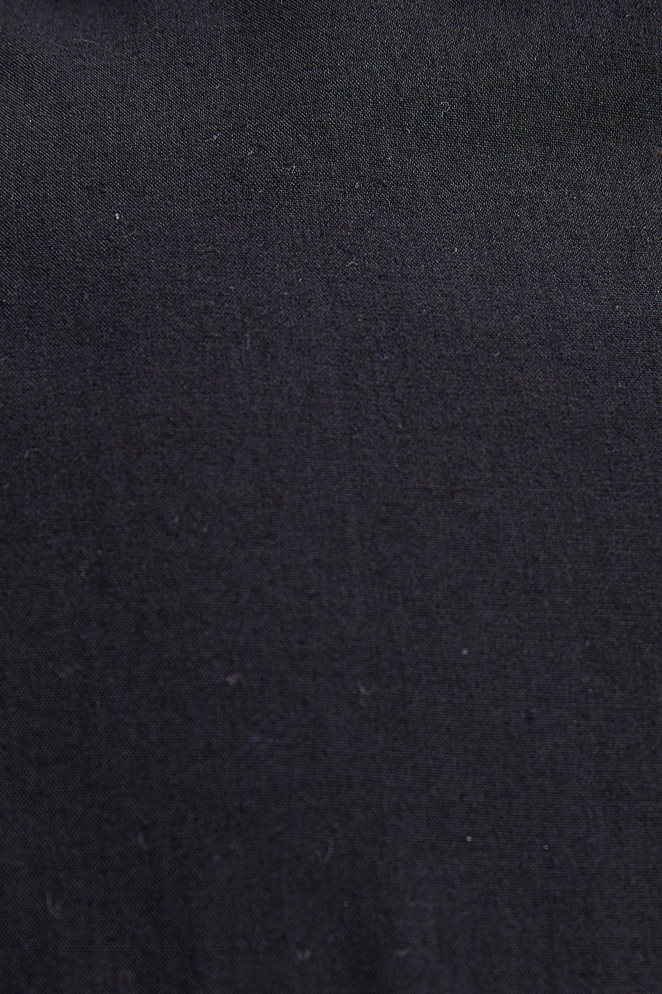 Camicia tunica nera in popeline con polsini ampi e bottoni dorati
