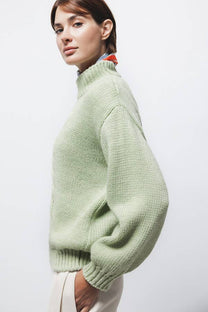 Maglione a maglia strutturata con collo alto