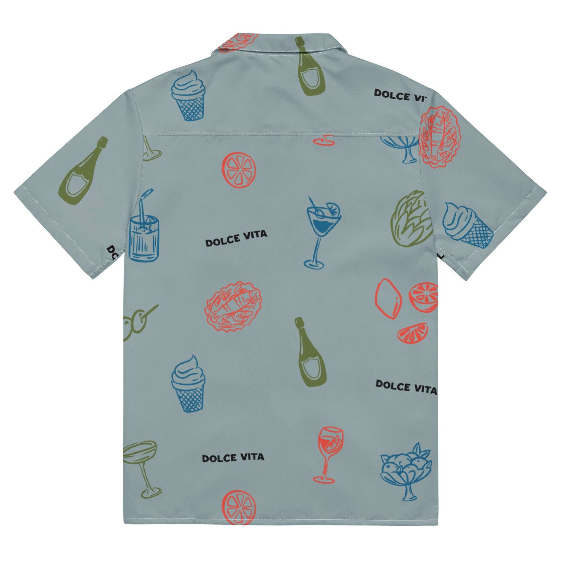 Camicia da piscina oversize unisex "Dolce Vita" con stampa