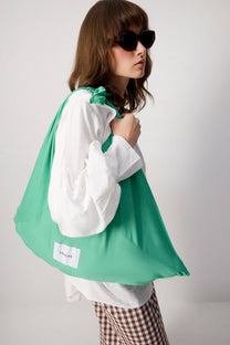 Borsa tote oversize testurizzata verde eco