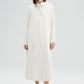Abito midi minimal in crepe con scollo a V