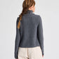 Gilet a coste in lana d’agnello GOTS grigio melange