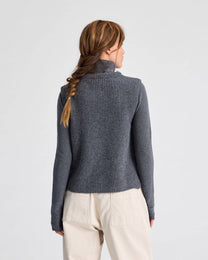 Gilet a coste in lana d’agnello GOTS grigio melange