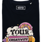 T-shirt unisex nera in cotone biologico con stampa motivazionale