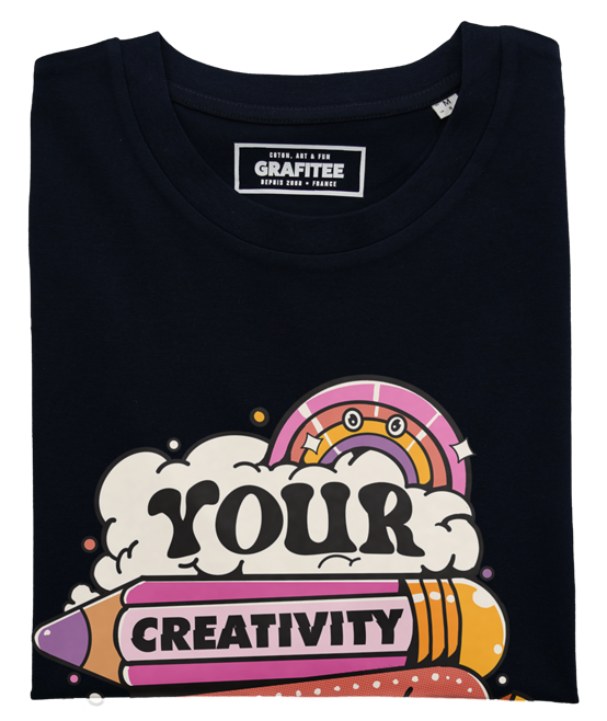 T-shirt unisex nera in cotone biologico con stampa motivazionale