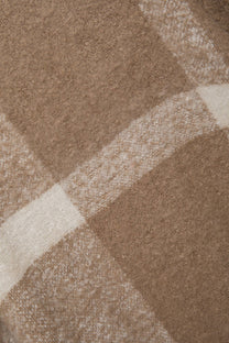 Poncho a quadri con frange