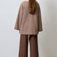 Felpa oversize in cotone con collo in eco pelliccia e mezza zip