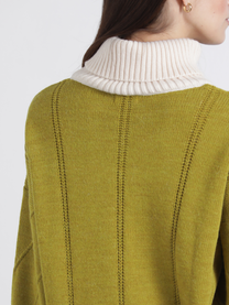 Maglione in maglia con collo alto a contrasto