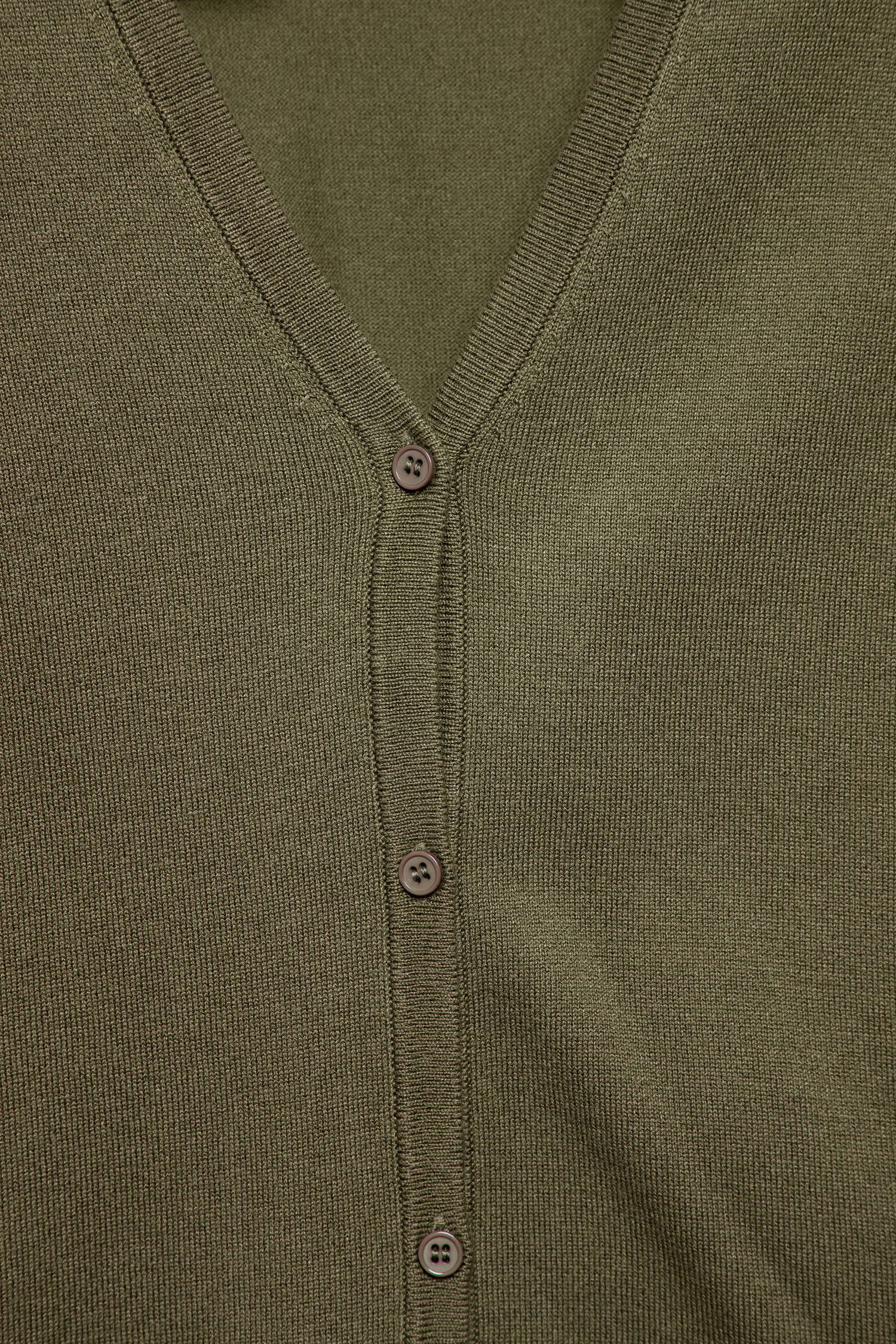 Cardigan in maglia rasata con scollo a V