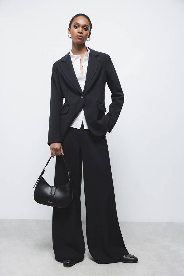 Pantaloni a Gamba Larga con Zip Laterale