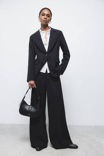 Pantaloni a Gamba Larga con Zip Laterale