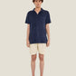 Camicia in spugna blu scuro a maniche corte