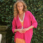 Giacca cardigan con spilla gioiello in cotone