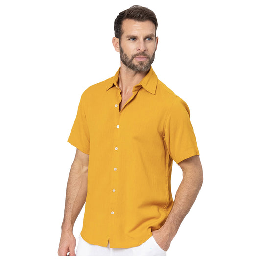 Camicia estiva uomo in lino a manica corta