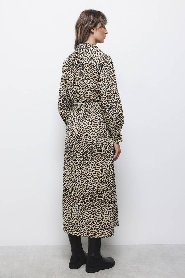 Abito camicia animalier