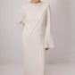 Abito maxi in cotone ricamato avorio