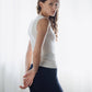 Canotta in puro cashmere con scollo a V