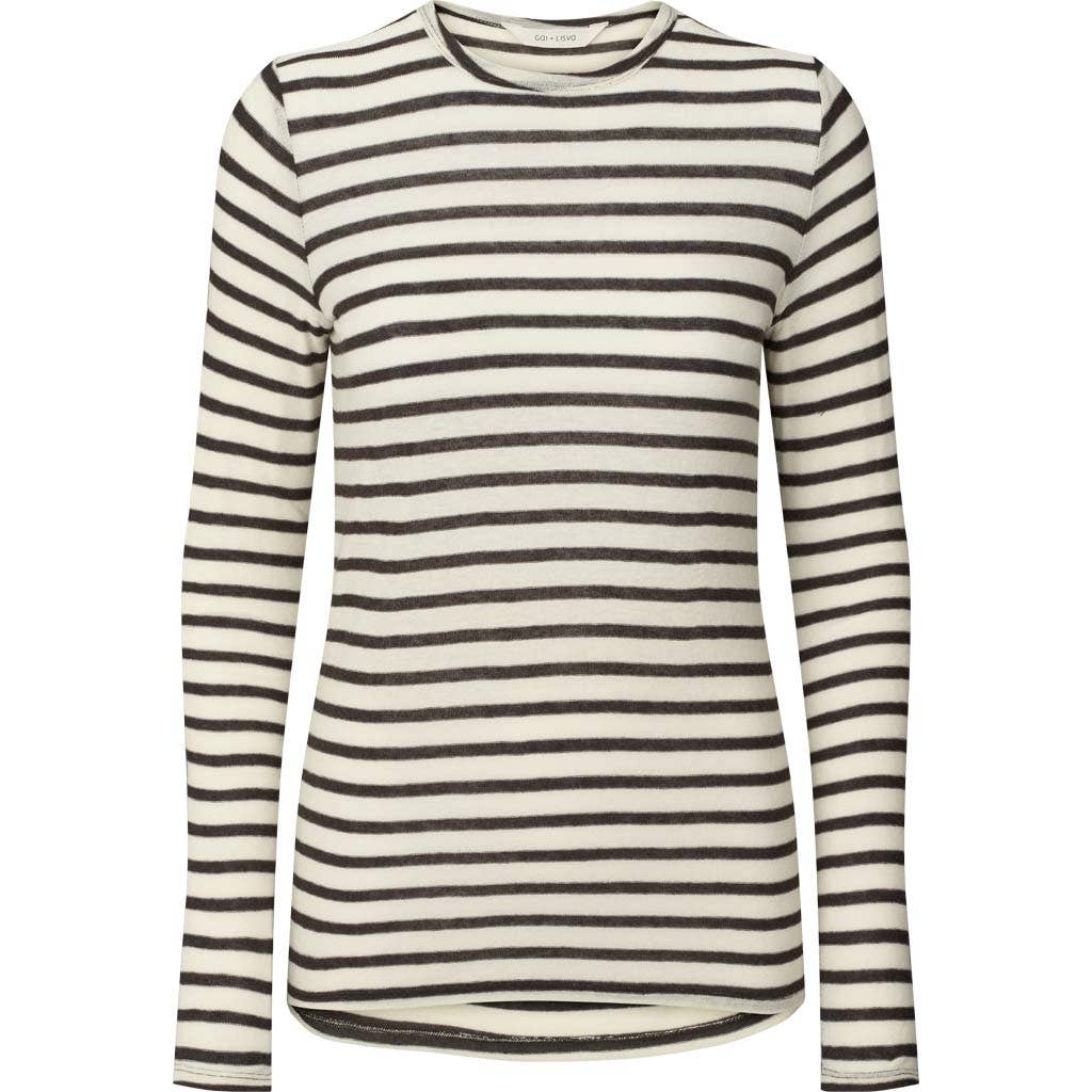 Top a righe in lana Thyra grigio scuro