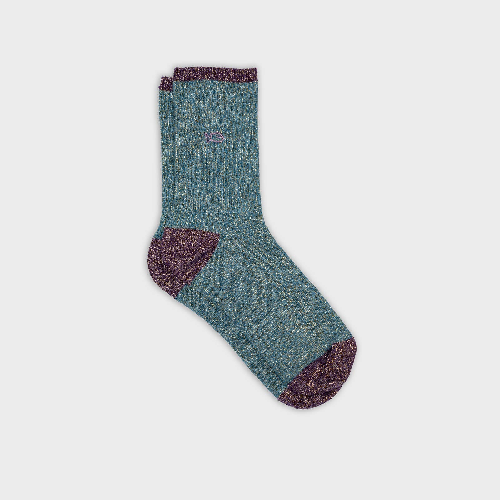 Calzini vintage glitter teal
