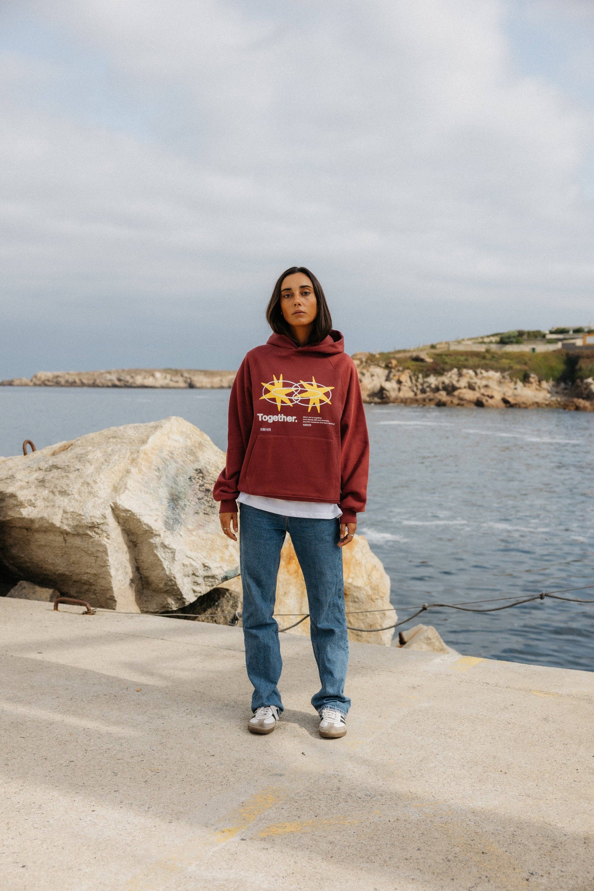 Felpa con cappuccio oversize Star Ruby in cotone biologico