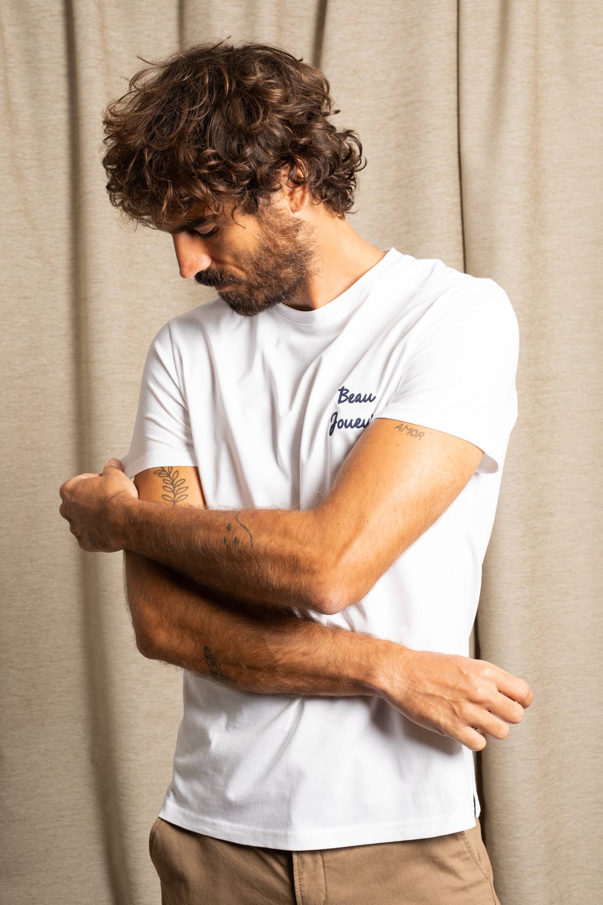 T-shirt in cotone biologico Beau Joueur bianco ottico