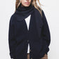 Cardigan in maglia rasata con maniche a palloncino