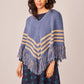 Poncho Petalo Blu con Frange