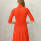 Dolcevita a coste in lana merino extrafine con manica 3/4