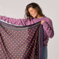 Foulard in cotone biologico Romane blu marino