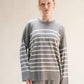 Maglione Girocollo Oversize a Righe in Misto Cashmere