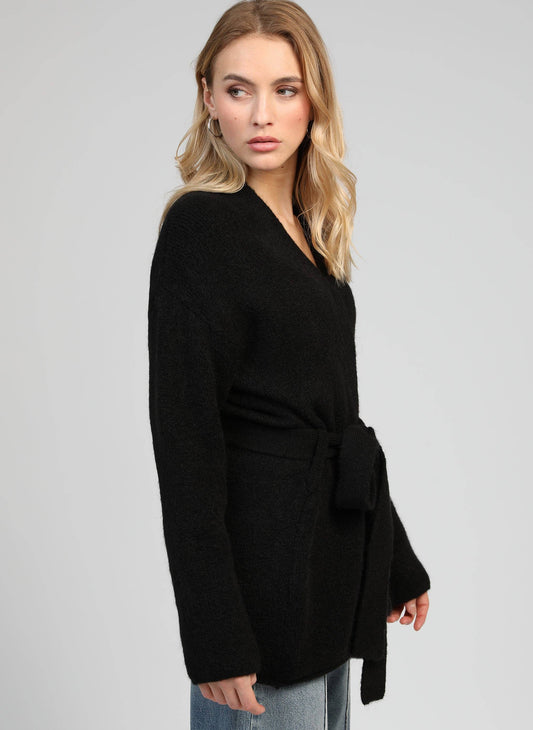Cardigan vestaglia oversize nero Louna
