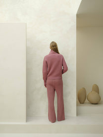 Pantaloni lounge in lana merino extrafine a coste