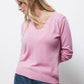 Maglione in maglia rasata con scollo a V