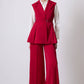 Completo gilet doppiopetto plissettato con pantaloni palazzo