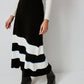 Gonna midi in maglia a righe colorblock con vita elasticizzata