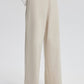 Pantaloni sartoriali in lino crema a gamba larga