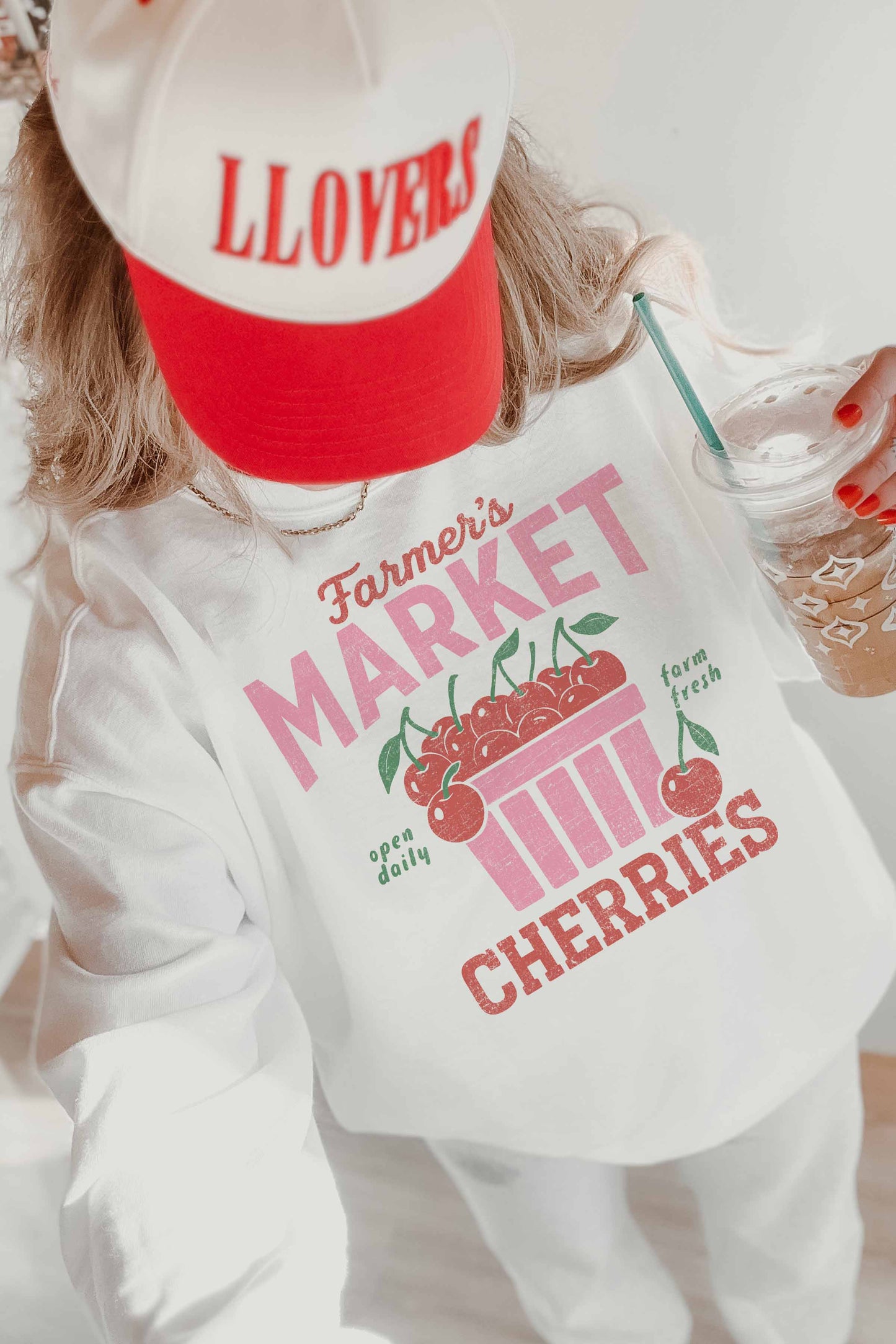 Felpa oversize con stampa ciliegie Farmer’s Market