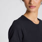 T-shirt Chrisstine in cotone biologico nero con dettagli in pizzo