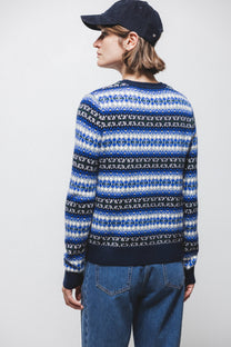 Maglione jacquard girocollo a maniche lunghe