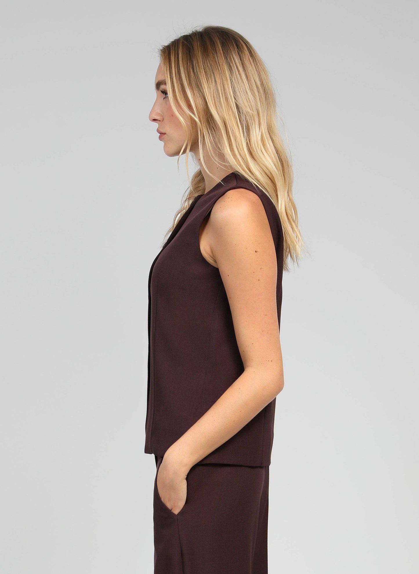 Gilet sartoriale donna Zola color vino