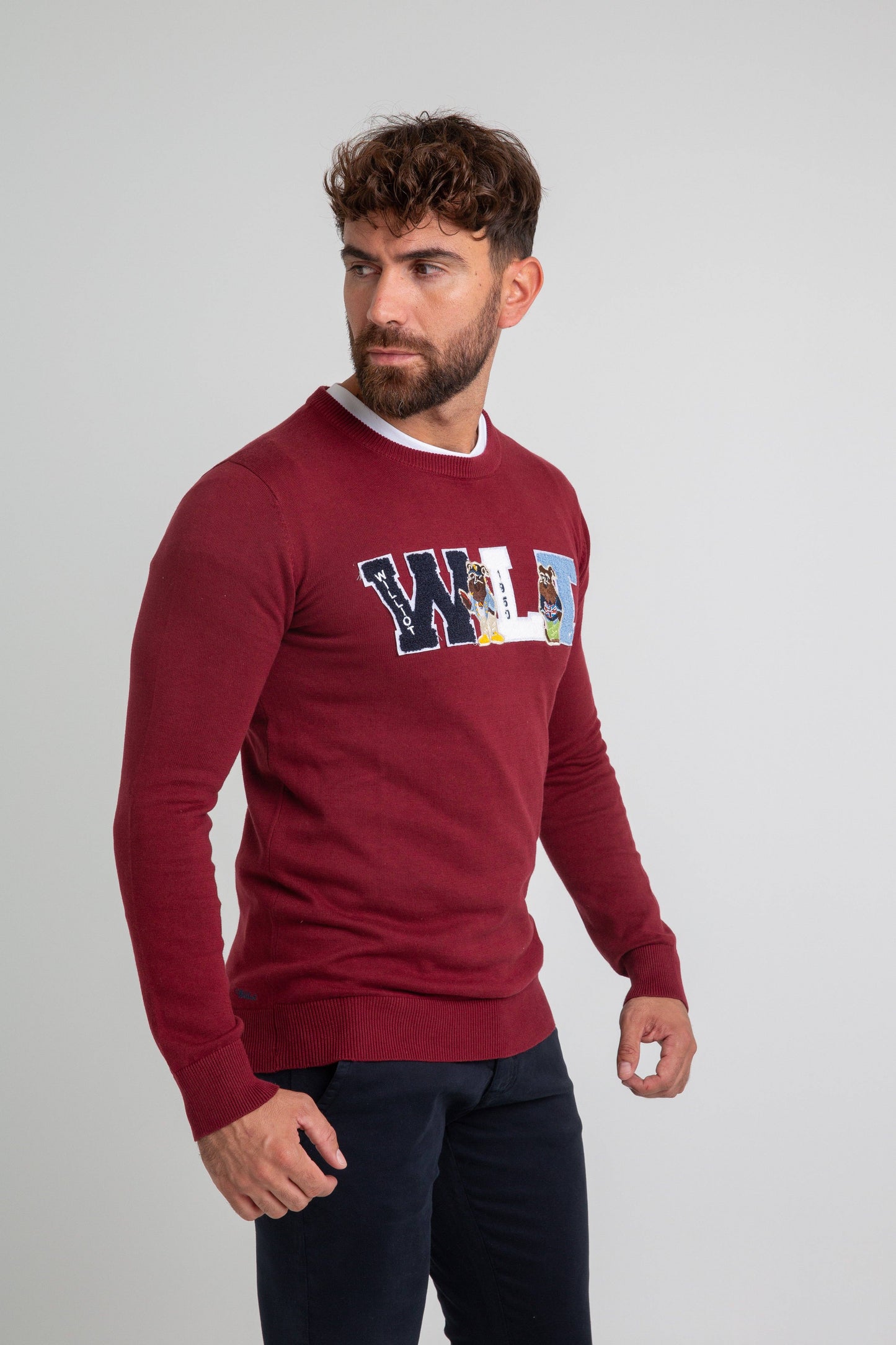 Maglia con patch WLT bordeaux
