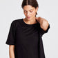 T-shirt Nynne in lino nera