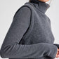 Gilet a coste in lana d’agnello GOTS grigio melange