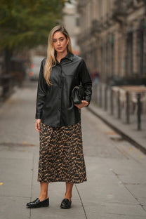 Gonna midi animalier in viscosa