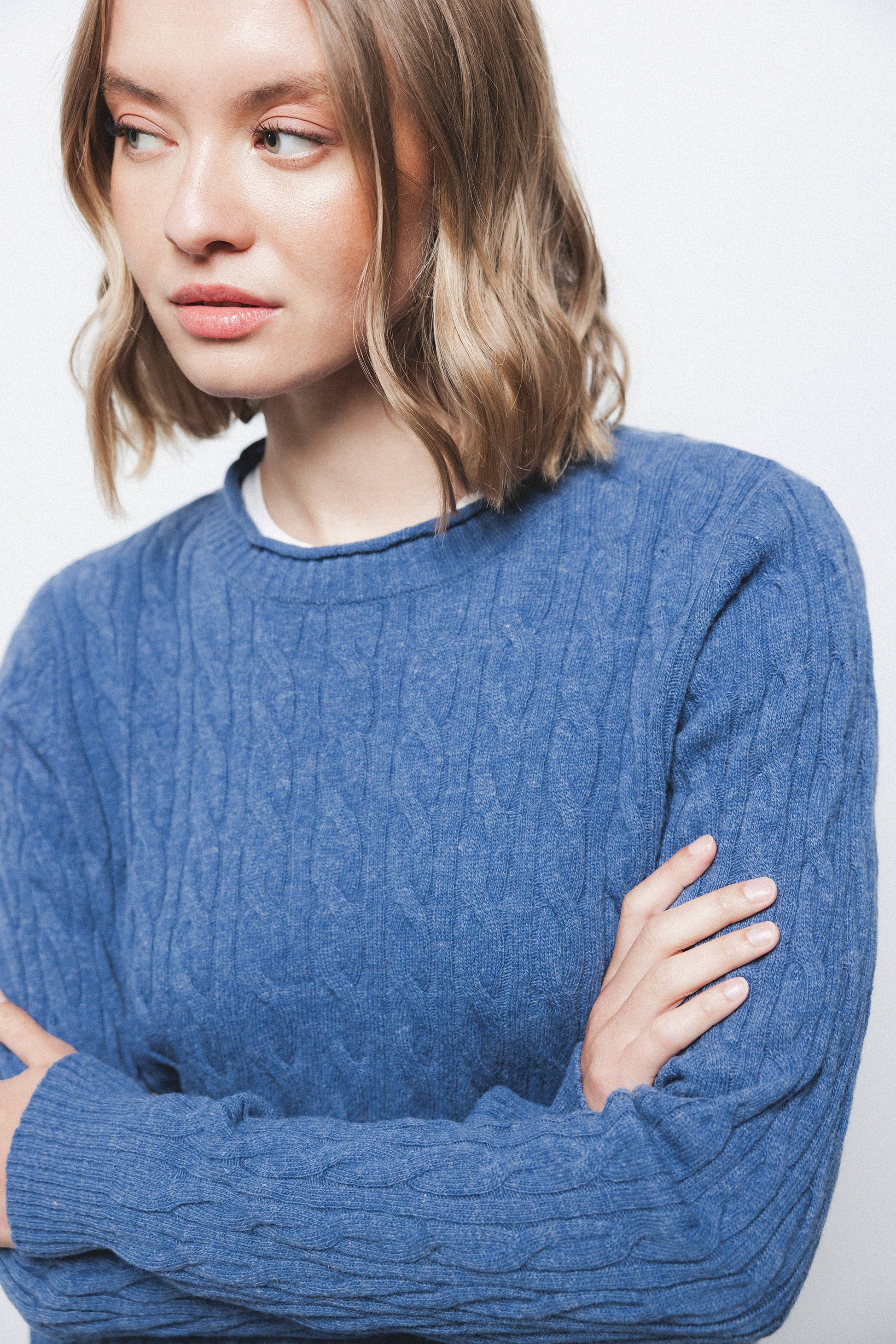 Maglione a maglia strutturata con trecce
