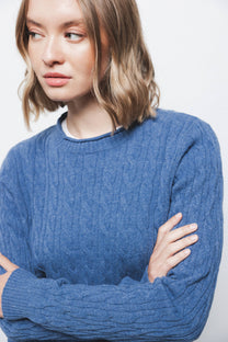 Maglione a maglia strutturata con trecce