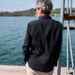 Camicia in lino nera Verzasca su misura