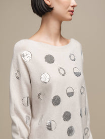 Maglione donna con paillettes a pois