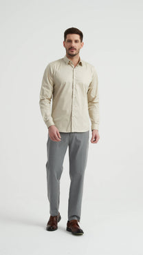 Camicia in cotone compatto avorio
