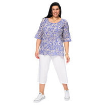 Camicetta estiva boho in voile di cotone con maniche 3/4